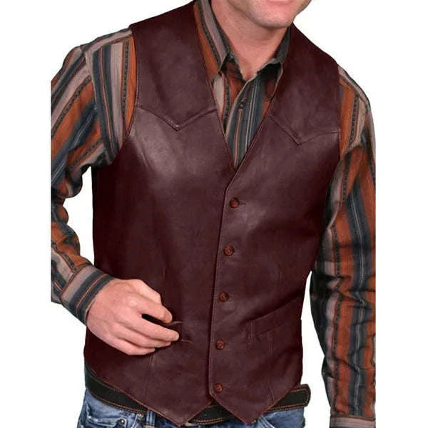 Men's Vintage Faux Leather Vest Koala Sydney 