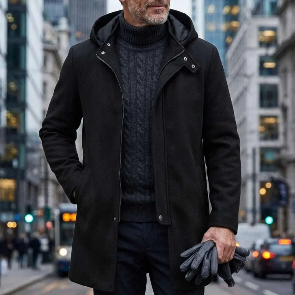 Men's Hooded Jacket Autumn Winter Zipper Long Coat Koala Sydney 
