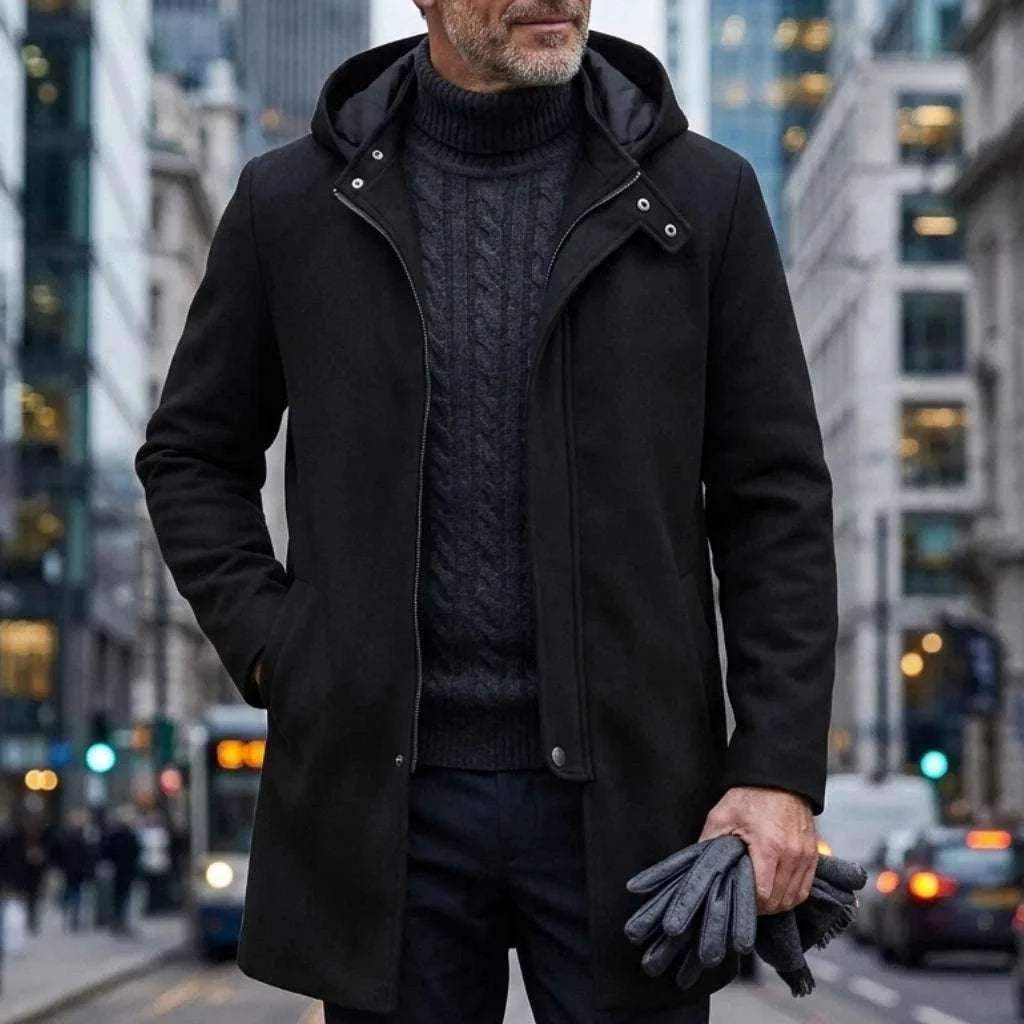 Men's Hooded Jacket Autumn Winter Zipper Long Coat Koala Sydney 