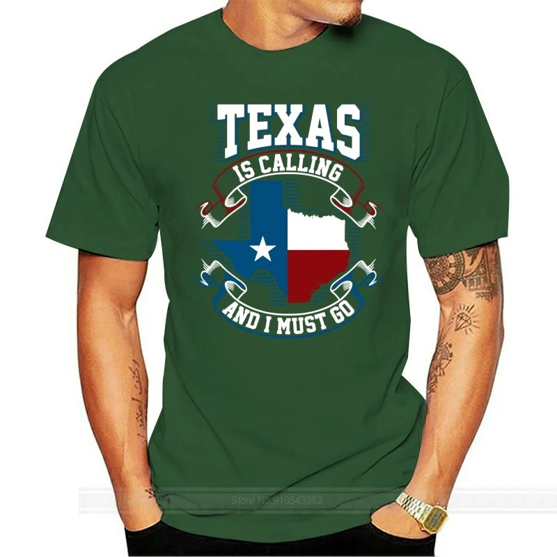 New Texas Is Calling And I Must Go Flag Black T-Shirt
