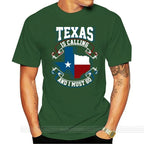 New Texas Is Calling And I Must Go Flag Black T-Shirt