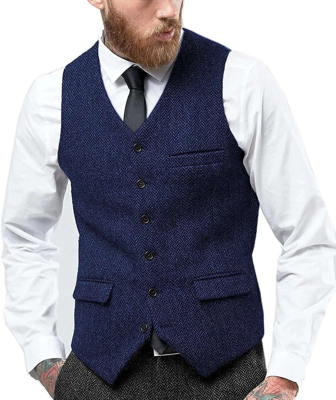 Classic Herringbone Men's Suit Vest Koala Sydney 