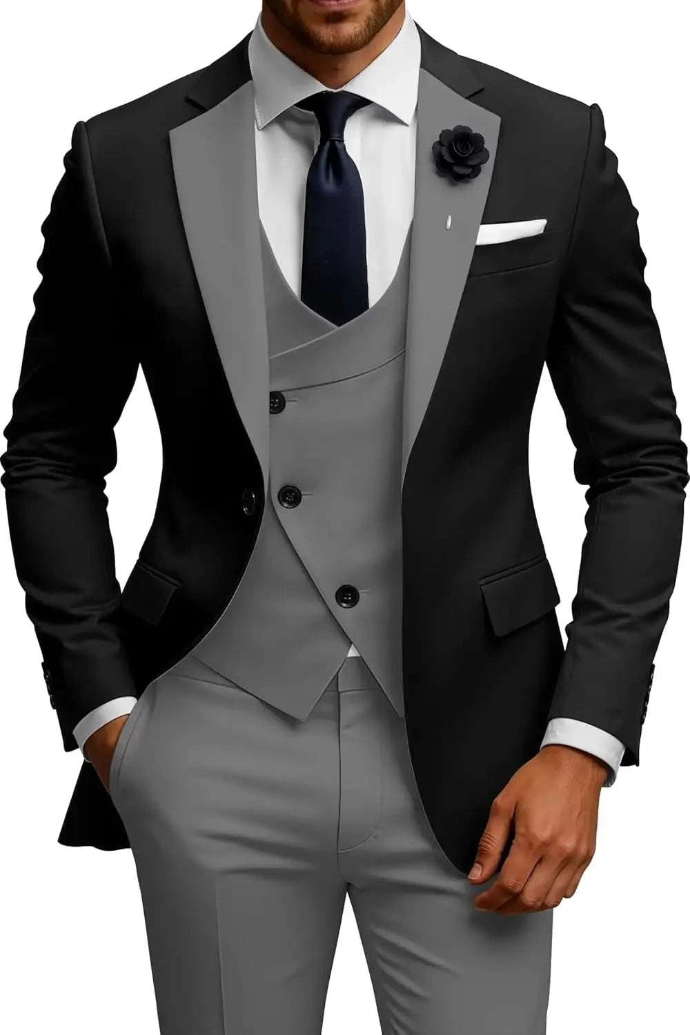 Men's 3-Piece Slim Fit Double Breasted Suit Koala Sydney 