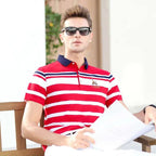 Summer Fashion Striped Polo Shirt Man Cotton Comfortable Business Casual Koala Sydney 