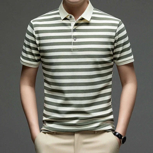 Men’s Classic Striped Polo Shirt Short Sleeve Casual Summer Top Koala Sydney 