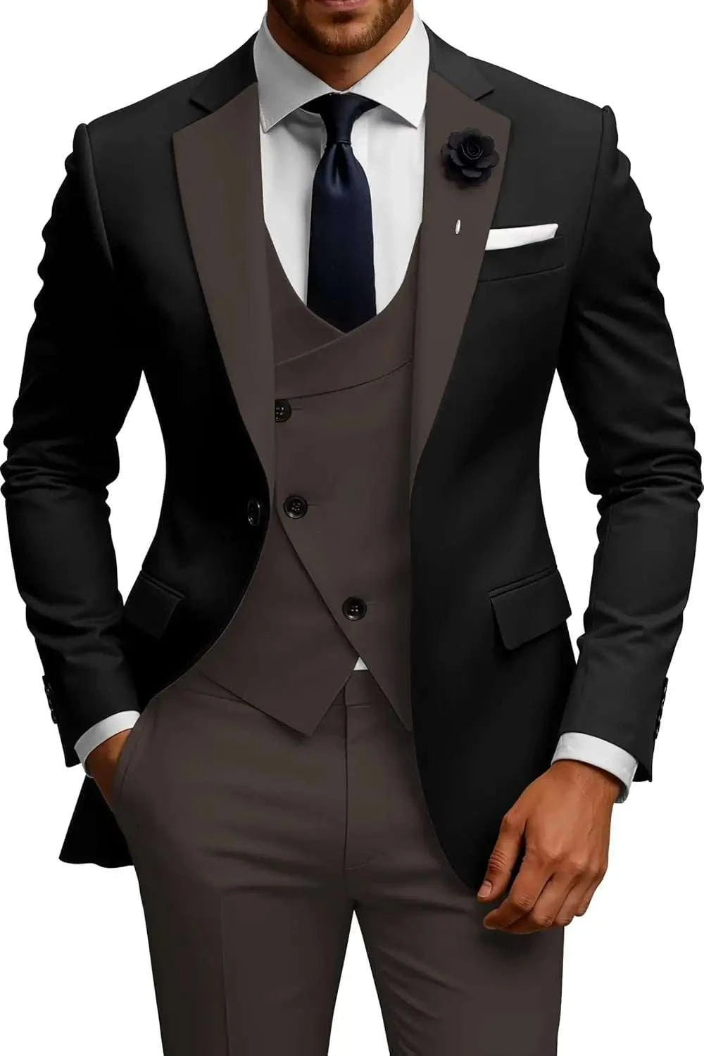 Men's 3-Piece Slim Fit Double Breasted Suit Koala Sydney 