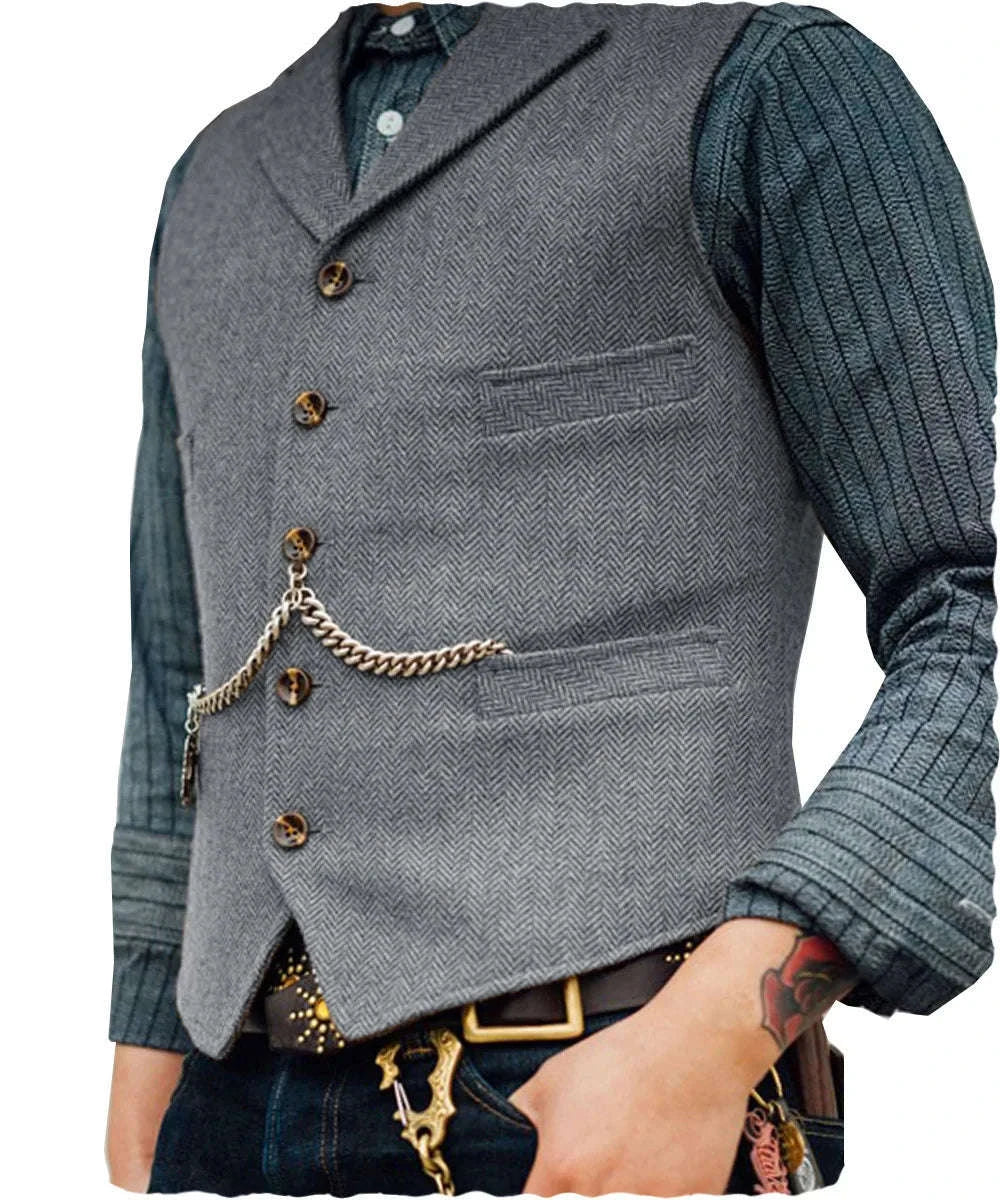 Men's Herringbone Tweed Suit Vest Koala Sydney 