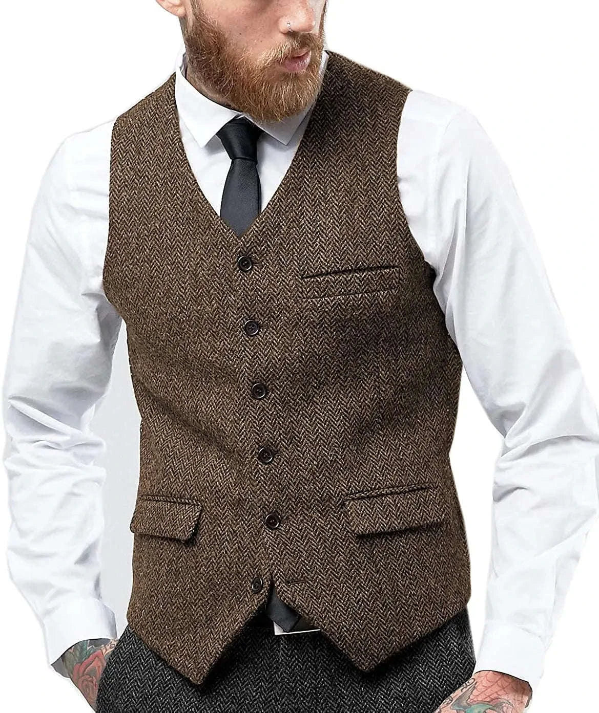Classic Herringbone Men's Suit Vest Koala Sydney 