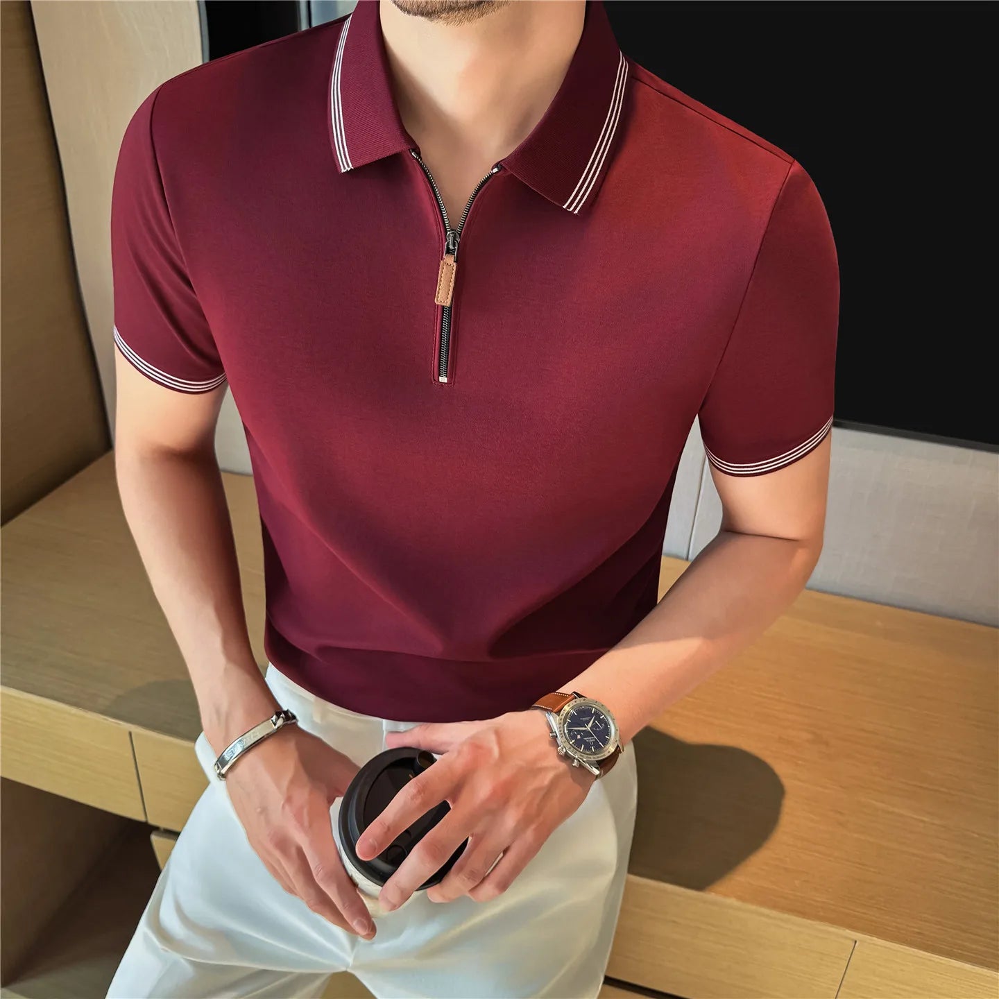 Summer Breathable Short Sleeve Polo Shirt