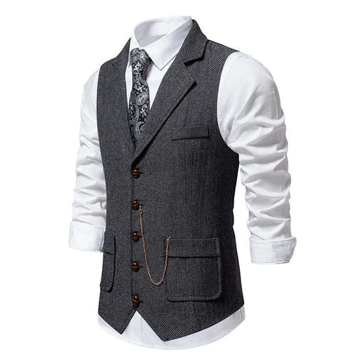 Herringbone Tweed Lapel Waistcoat Koala Sydney 