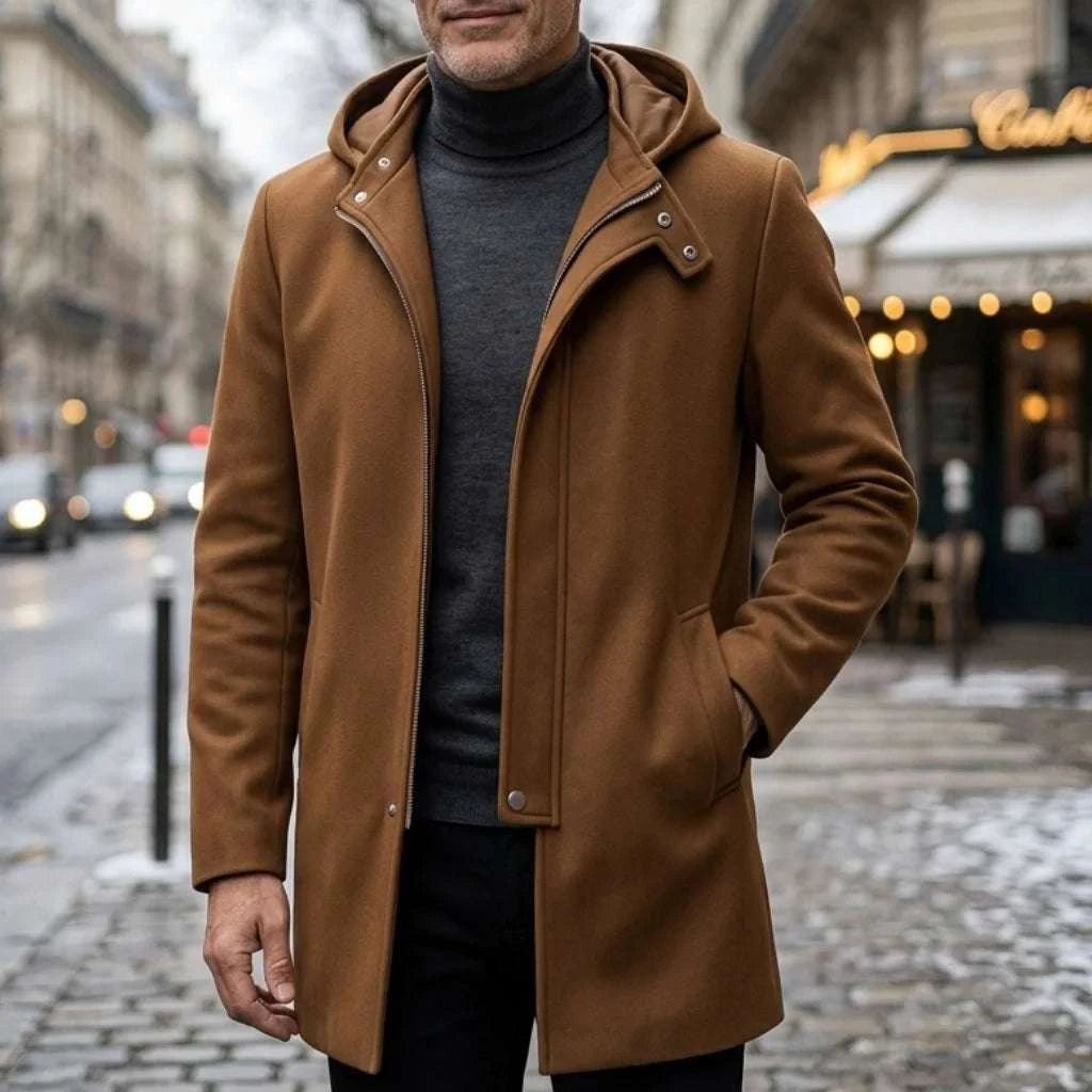 Men's Hooded Jacket Autumn Winter Zipper Long Coat Koala Sydney 