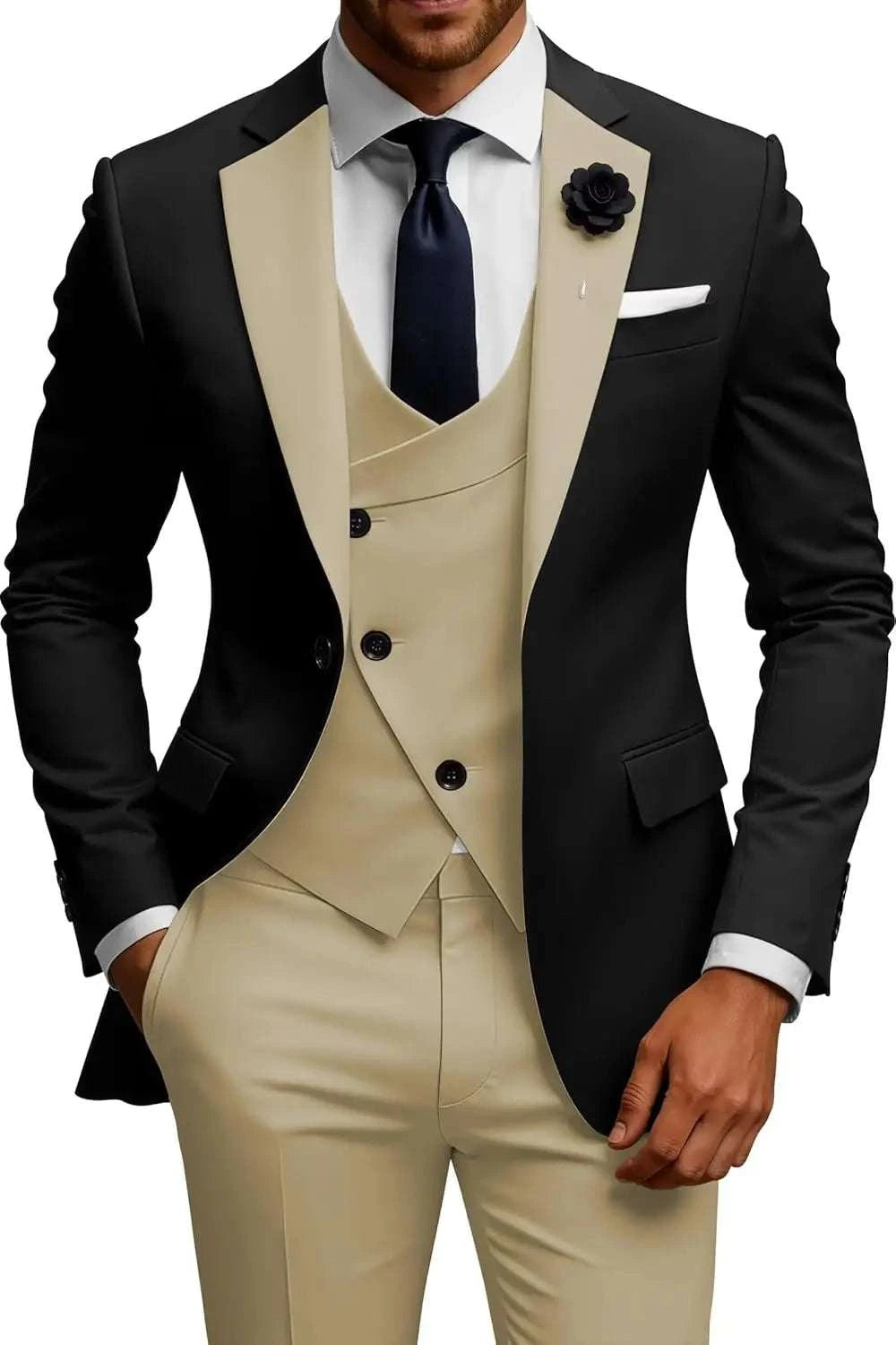 Men's 3-Piece Slim Fit Double Breasted Suit Koala Sydney 