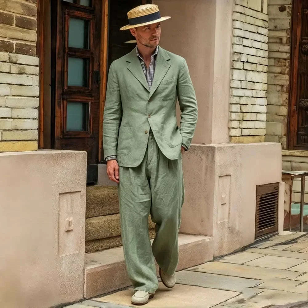 Men's Luxury 2-Piece Linen Suit Set Koala Sydney 