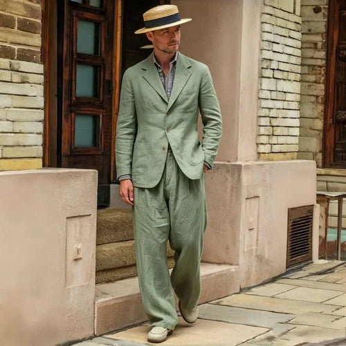 Men's Luxury 2-Piece Linen Suit Set Koala Sydney 