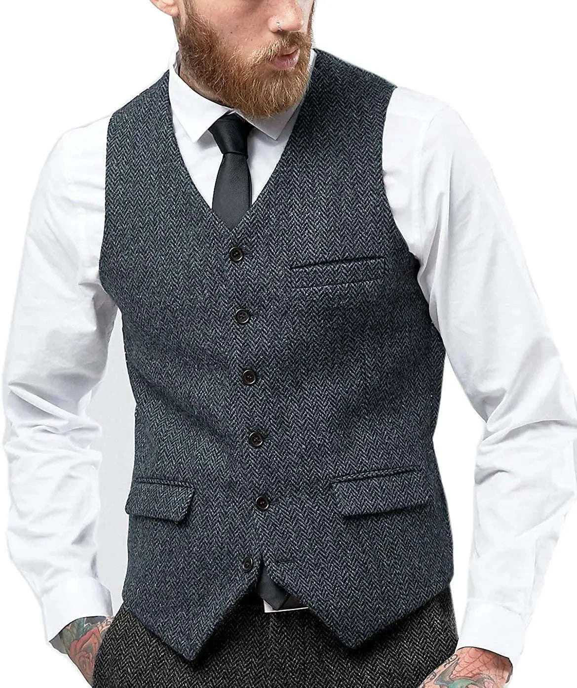 Classic Herringbone Men's Suit Vest Koala Sydney 
