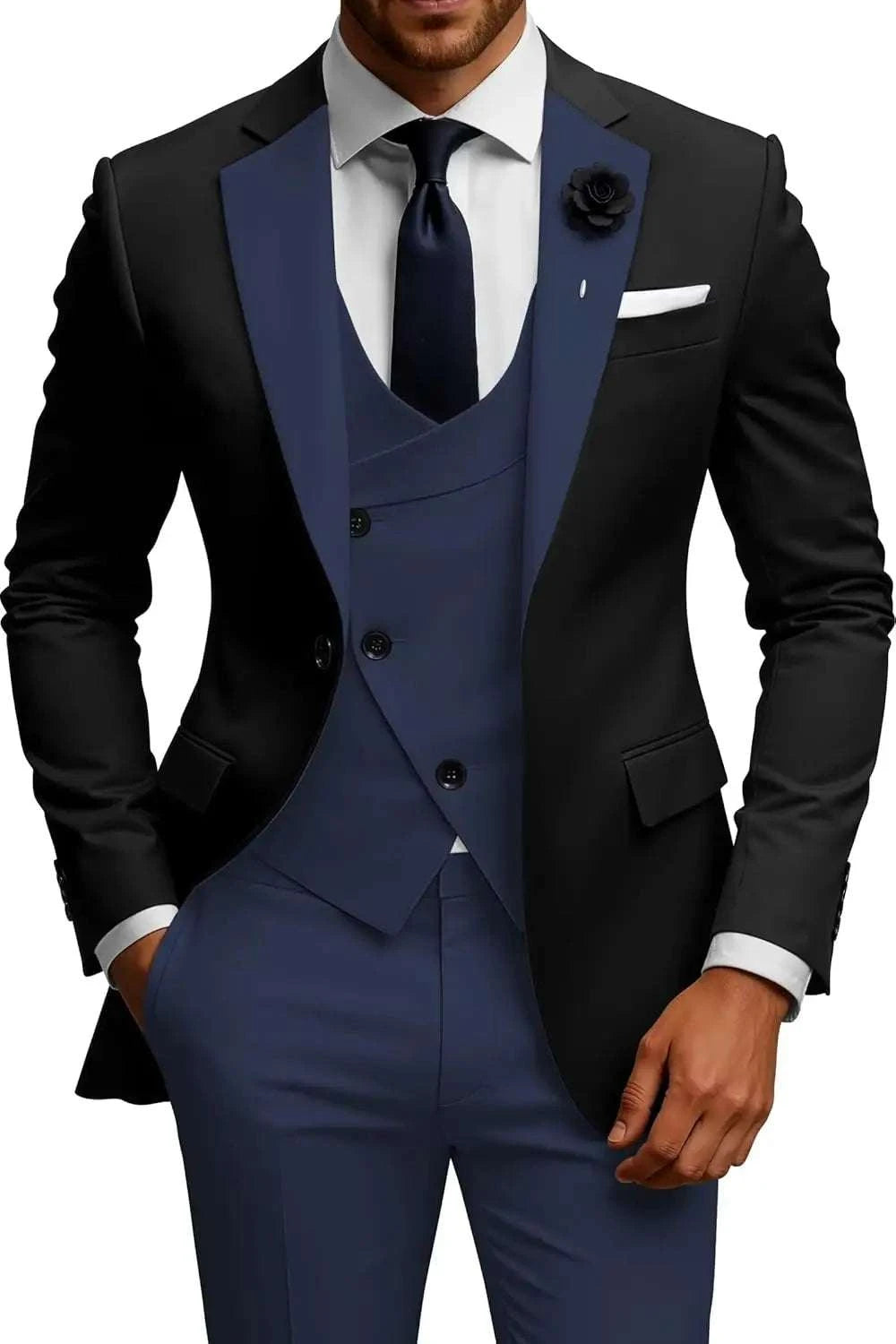 Men's 3-Piece Slim Fit Double Breasted Suit Koala Sydney 