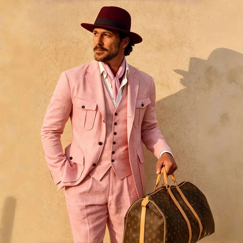 Beige Linen 3-Piece Men's Suit Koala Sydney 