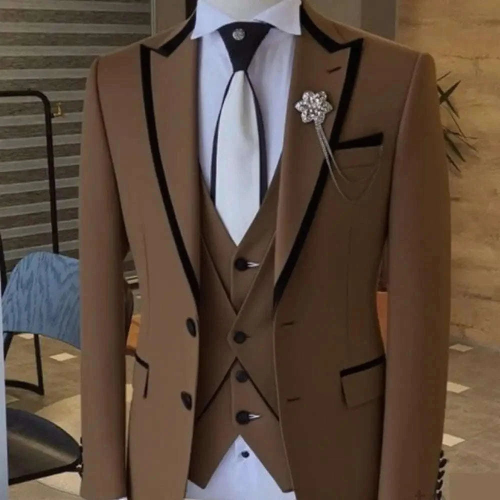 Men's Slim Fit 3-Piece Business Suit Set Koala Sydney 