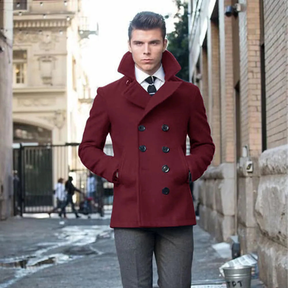 Coat, Suit Jacket Woolen, Double Breasted, Elegant Suits for Men