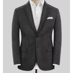 Men's Wool Blazer Single Breasted Slim Fit Suit Jacket