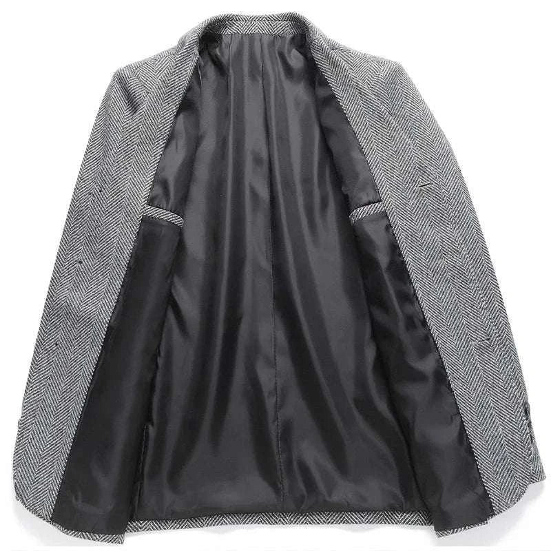 Men's Wool Blazer Herringbone Pattern Casual Business Suit Jacket Koala Sydney 