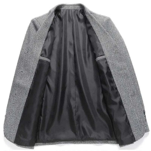 Men's Wool Blazer Herringbone Pattern Casual Business Suit Jacket Koala Sydney 