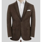 Men's Wool Blazer Single Breasted Slim Fit Suit Jacket
