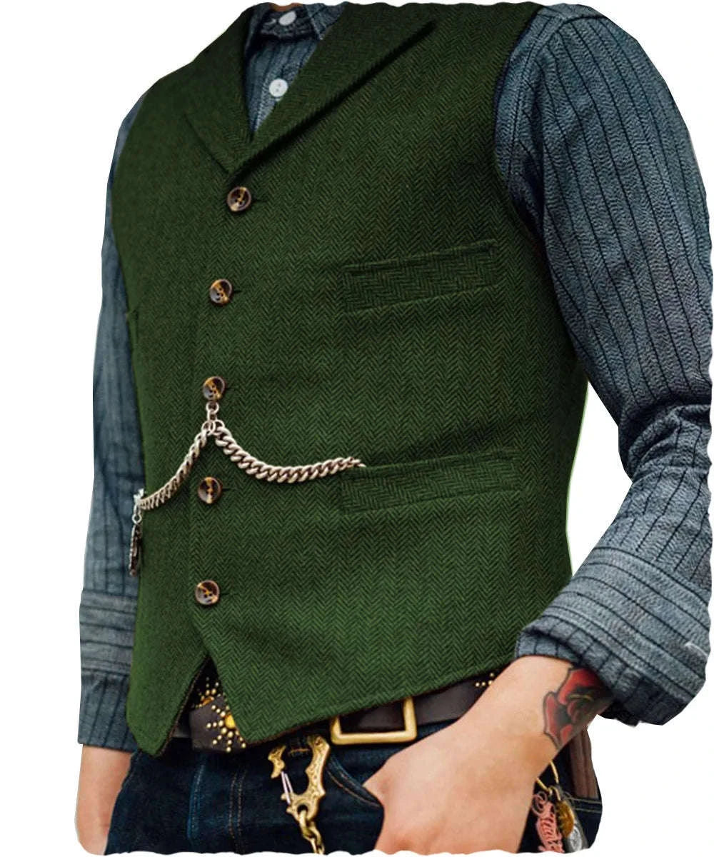 Men's Herringbone Tweed Suit Vest Koala Sydney 