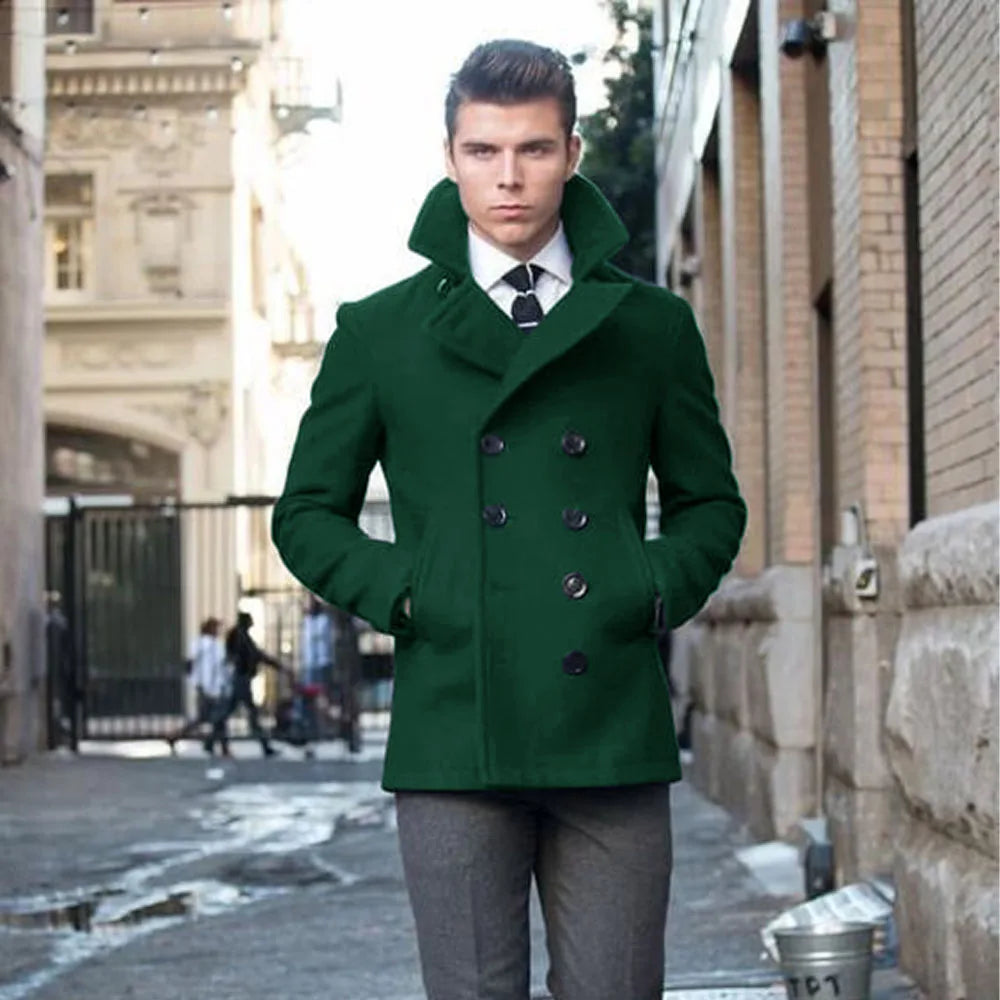 Coat, Suit Jacket Woolen, Double Breasted, Elegant Suits for Men