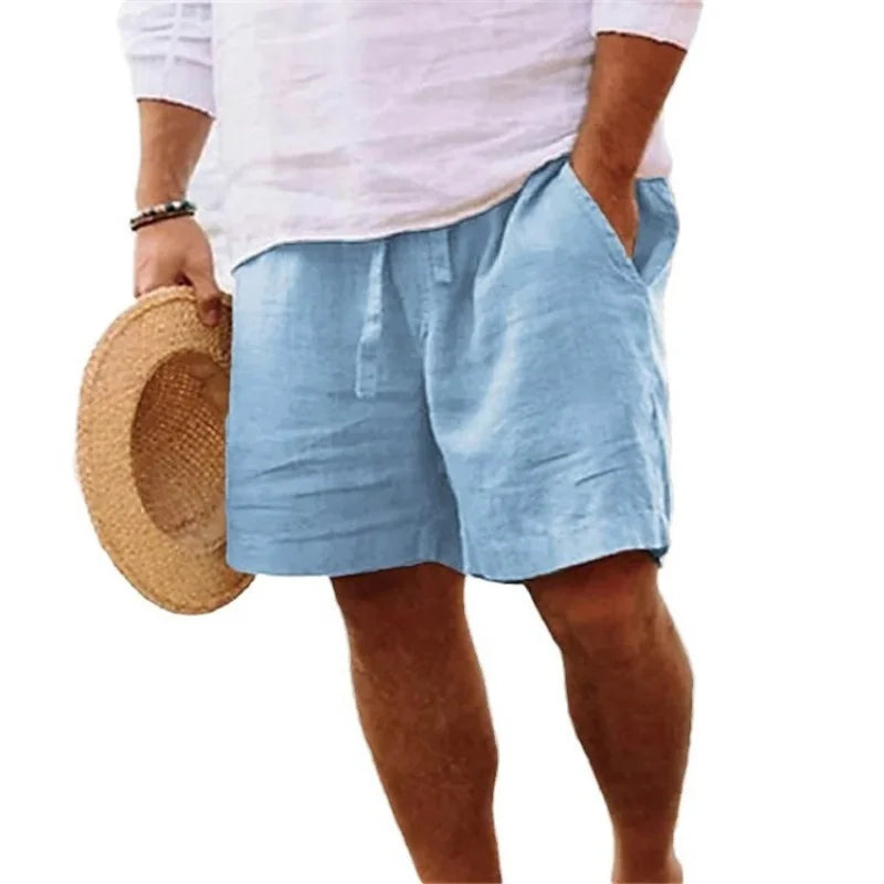 Men's Cotton Linen Beach Shorts