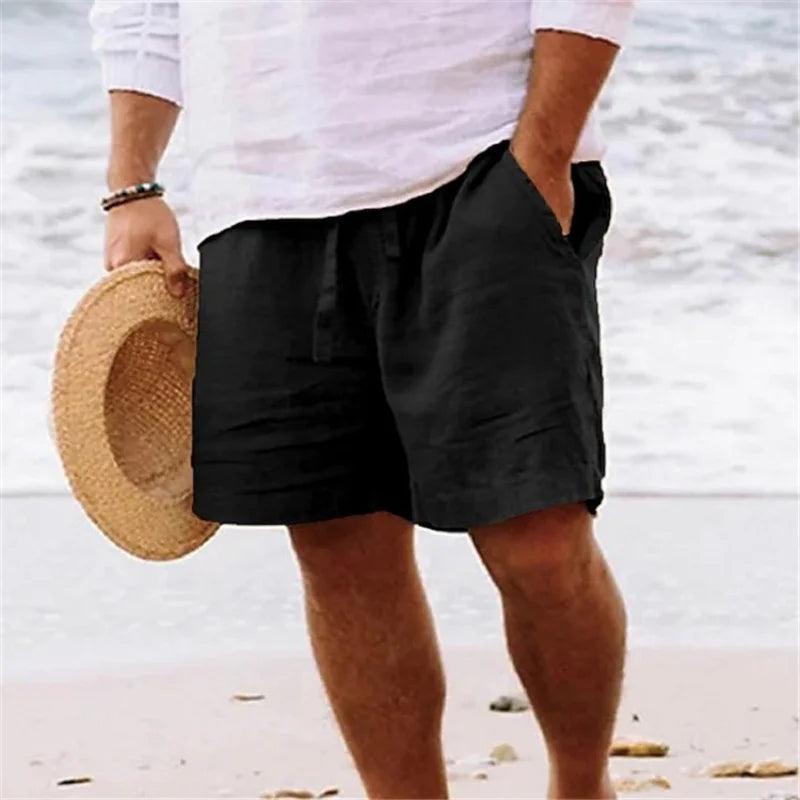 Men's Cotton Linen Beach Shorts