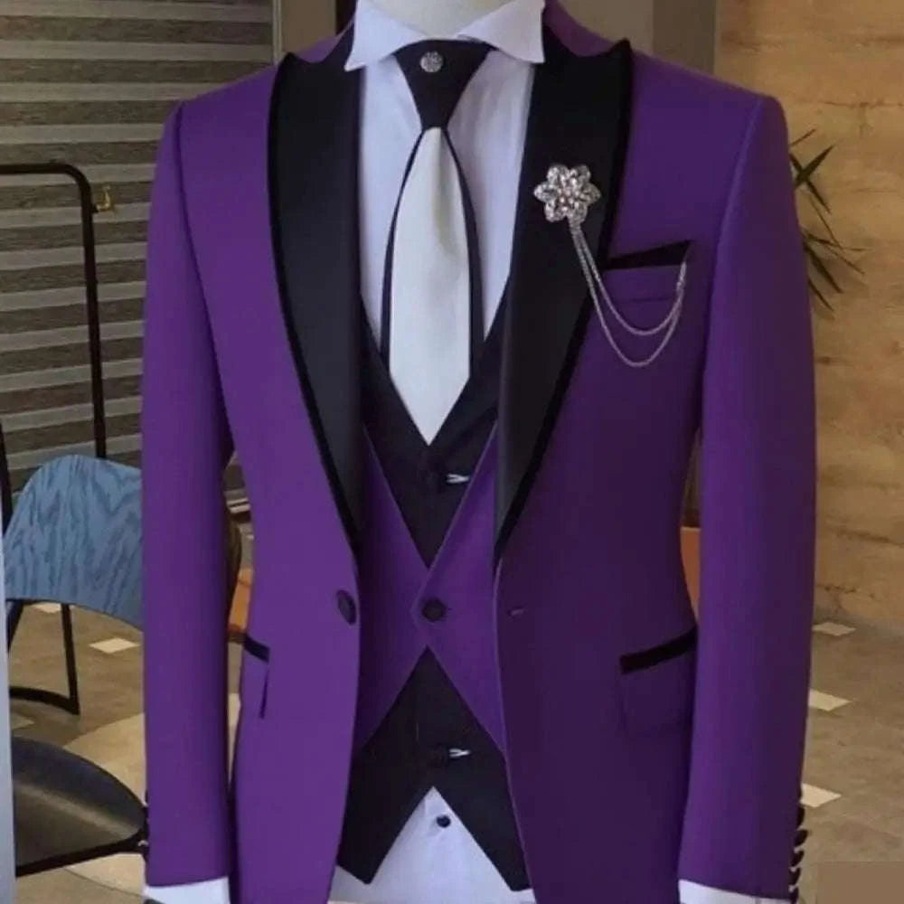 Men's Slim Fit 3-Piece Business Suit Set Koala Sydney 