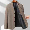 Men's Wool Blazer Herringbone Pattern Casual Business Suit Jacket