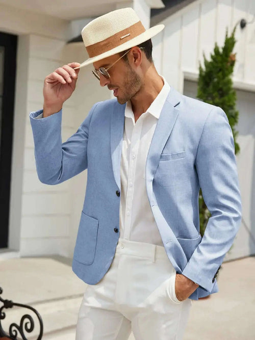 Men's Slim Fit Two-Button Blue Blazer Koala Sydney 