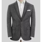 Men's Wool Blazer Single Breasted Slim Fit Suit Jacket