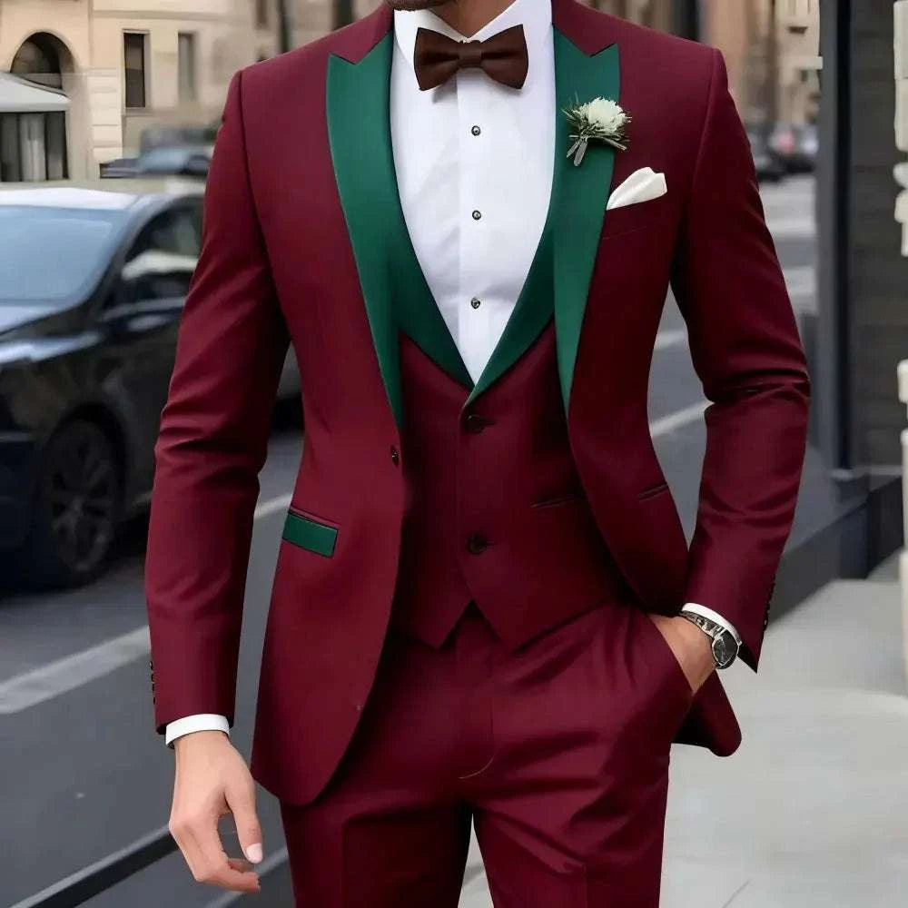 Men's 3-Piece Jacquard Business Casual Suit Set Koala Sydney 
