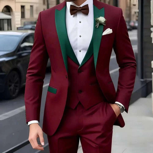 Men's 3-Piece Jacquard Business Casual Suit Set Koala Sydney 