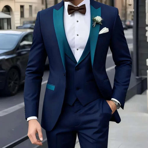 Men's 3-Piece Jacquard Business Casual Suit Set Koala Sydney 