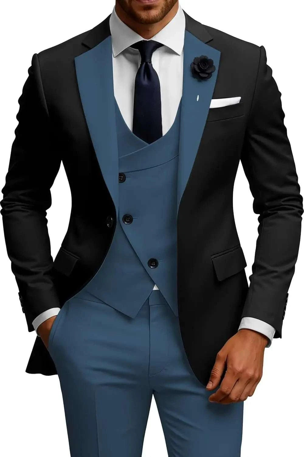 Men's 3-Piece Slim Fit Double Breasted Suit Koala Sydney 