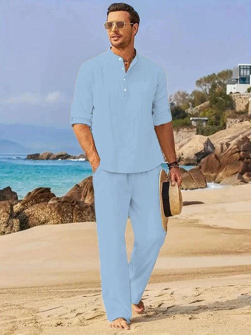Men's White Linen 2-Piece Summer Outfit Koala Sydney 