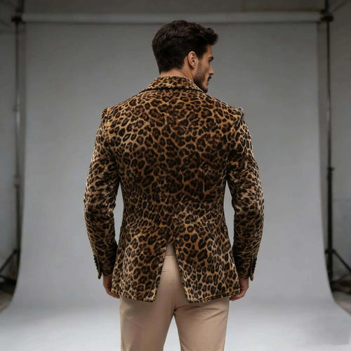 Men's Luxury Leopard Print Blazer Slim Fit Single-Breasted Koala Sydney 