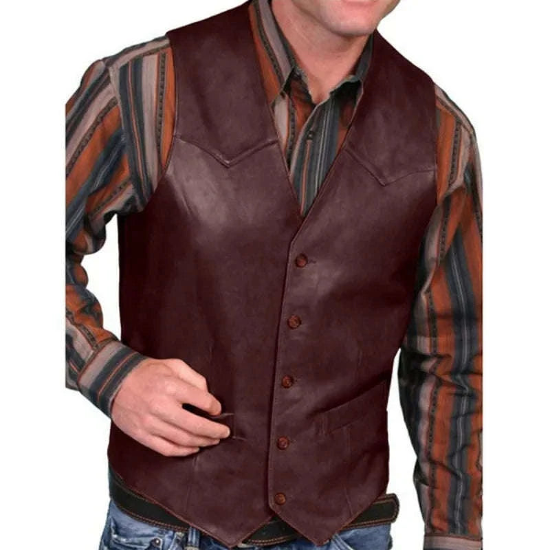 Men's Vintage Faux Leather Vest Koala Sydney 