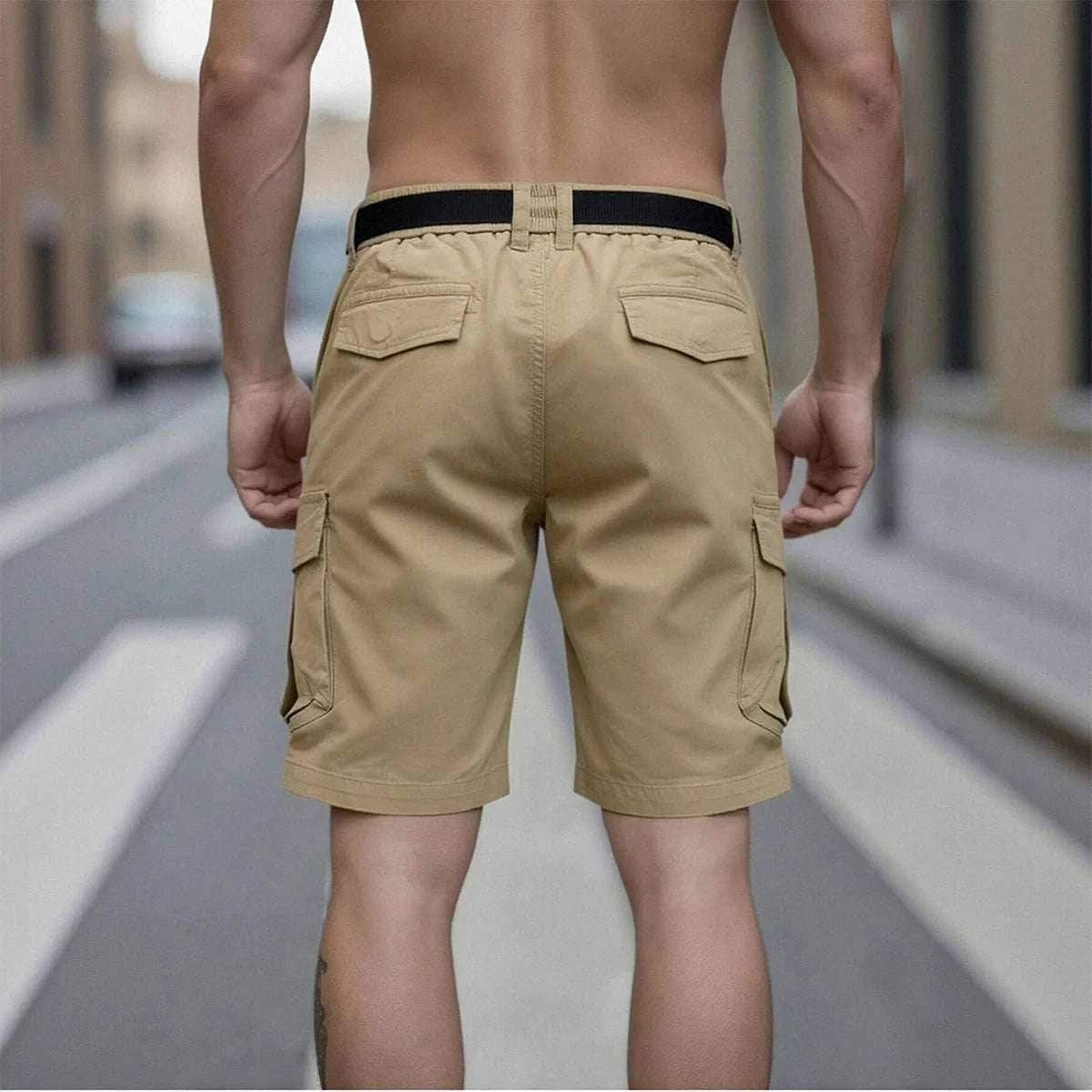 Mens Black Cargo Shorts Muscular Fitness Koala Sydney 