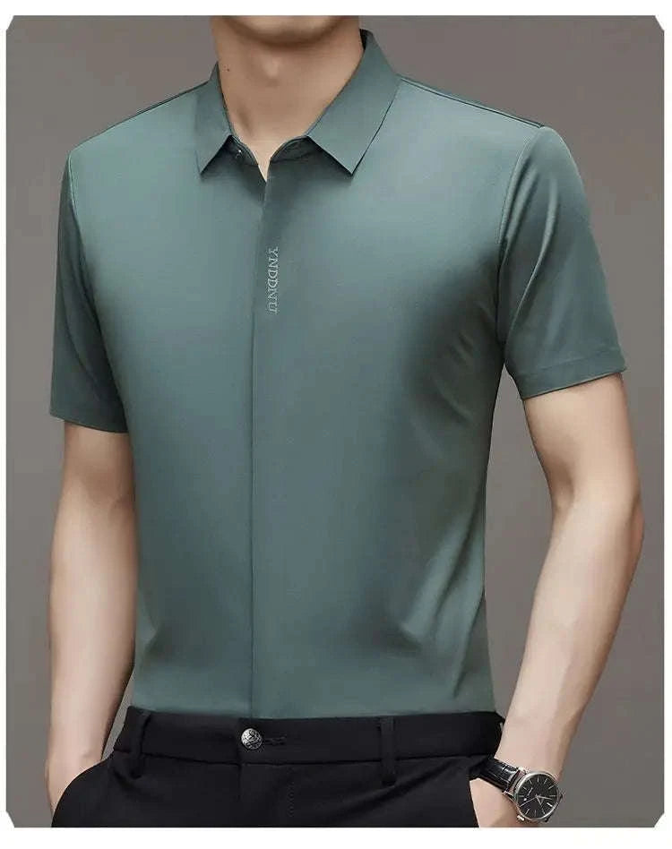 Luxury Mulberry Silk Men's Short-Sleeve Shirt Koala Sydney 