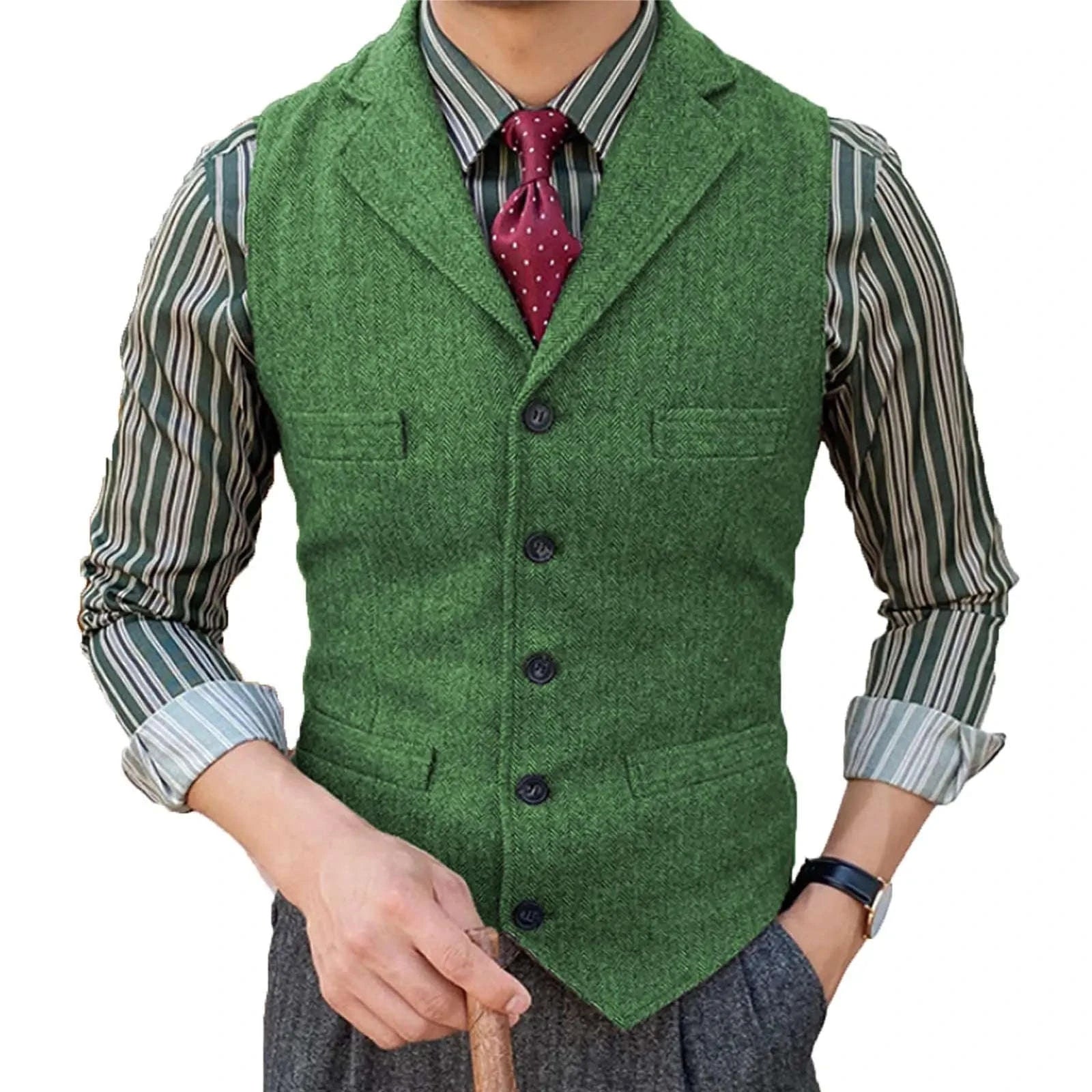 Men's Herringbone Wool Blend Suit Vest Koala Sydney 