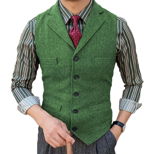 Men's Herringbone Wool Blend Suit Vest Koala Sydney 