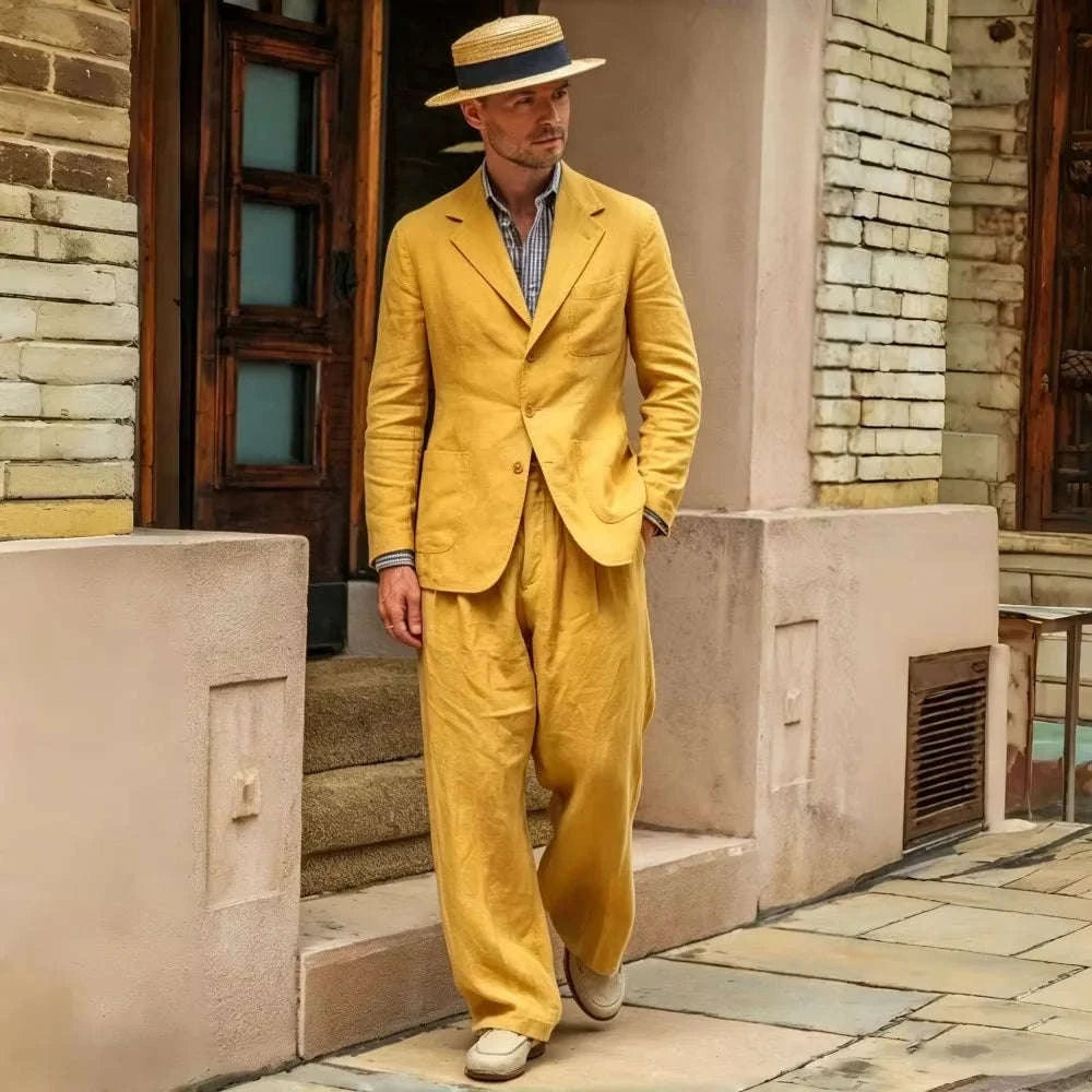 Men's Luxury 2-Piece Linen Suit Set Koala Sydney 