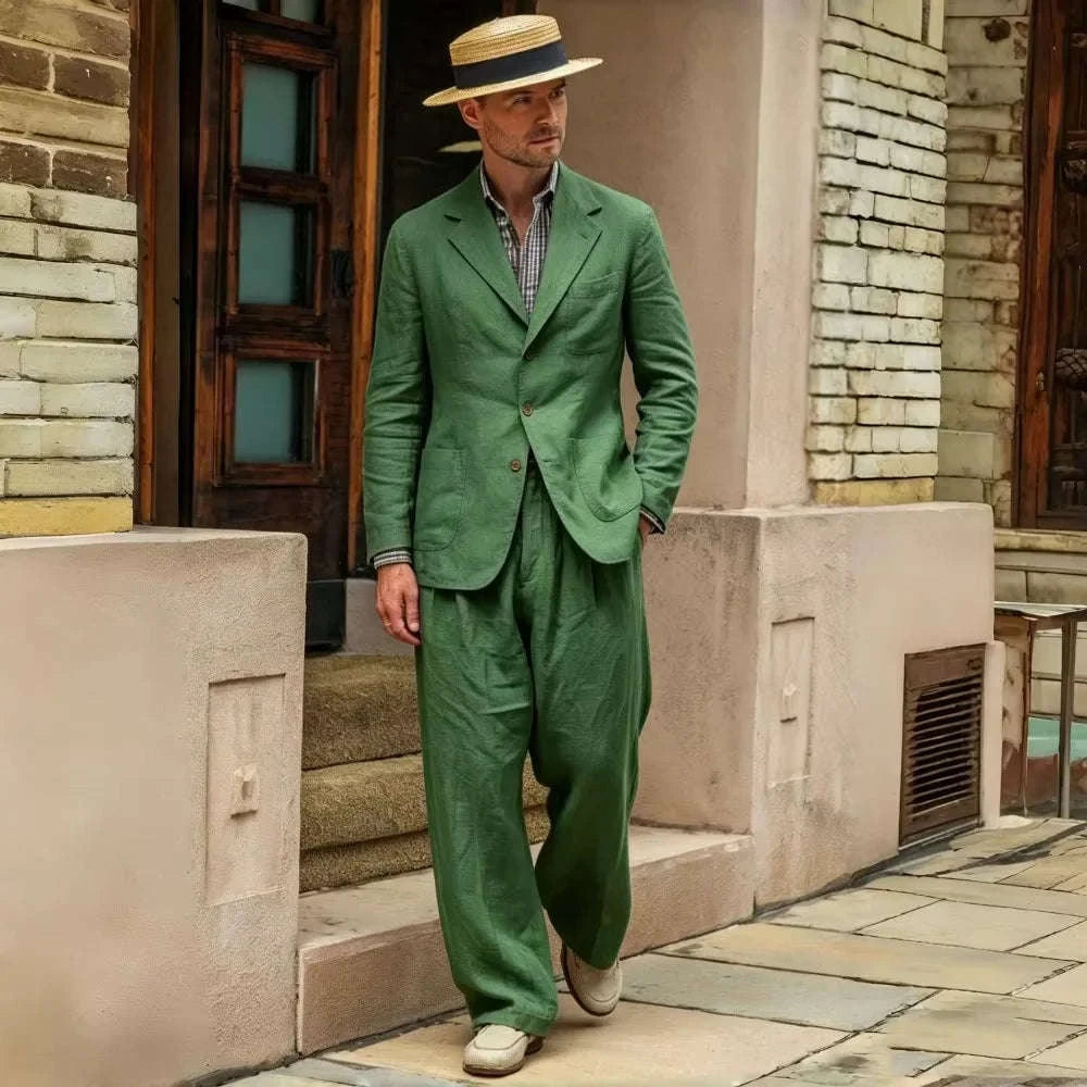 Men's Luxury 2-Piece Linen Suit Set Koala Sydney 