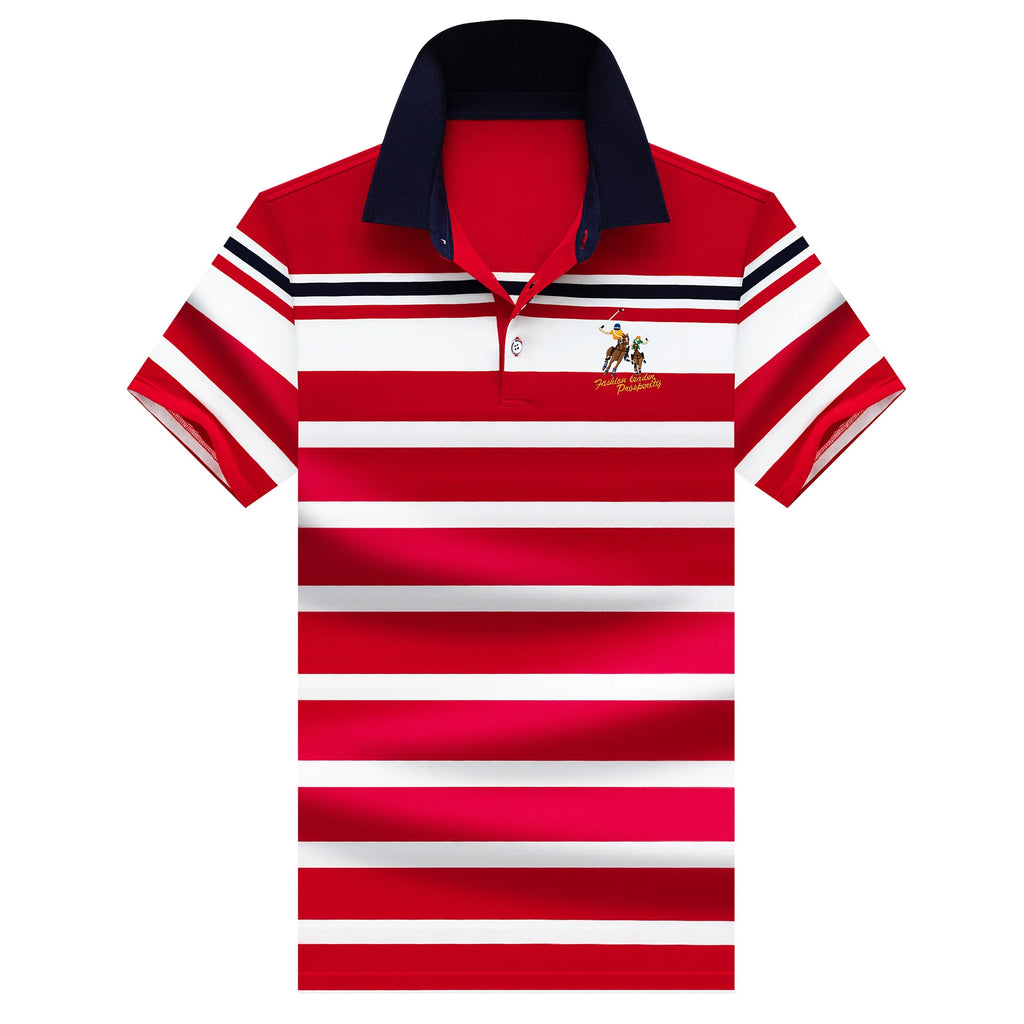 Summer Fashion Striped Polo Shirt Man Cotton Comfortable Business Casual