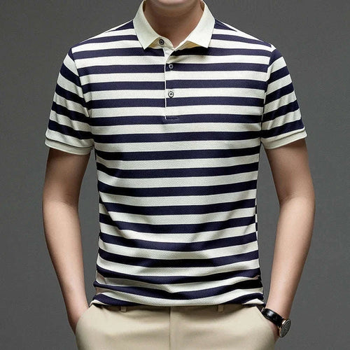 Men’s Classic Striped Polo Shirt Short Sleeve Casual Summer Top Koala Sydney 